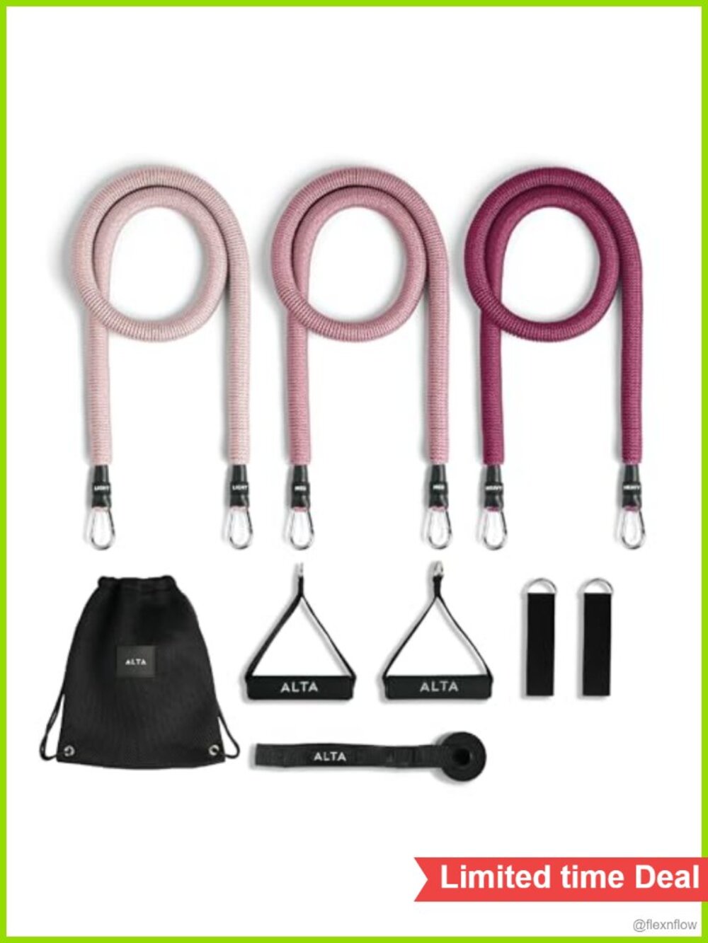 Resistance Tube Bands Set with Handles Ankle Straps Door Anchor Full Body